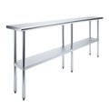 Amgood Stainless Steel Metal Table with Undershelf, 84 Long X 14 Deep AMG WT-1484